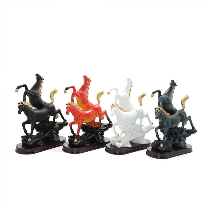 Polyester 2Li Şahlanmış At Figürü