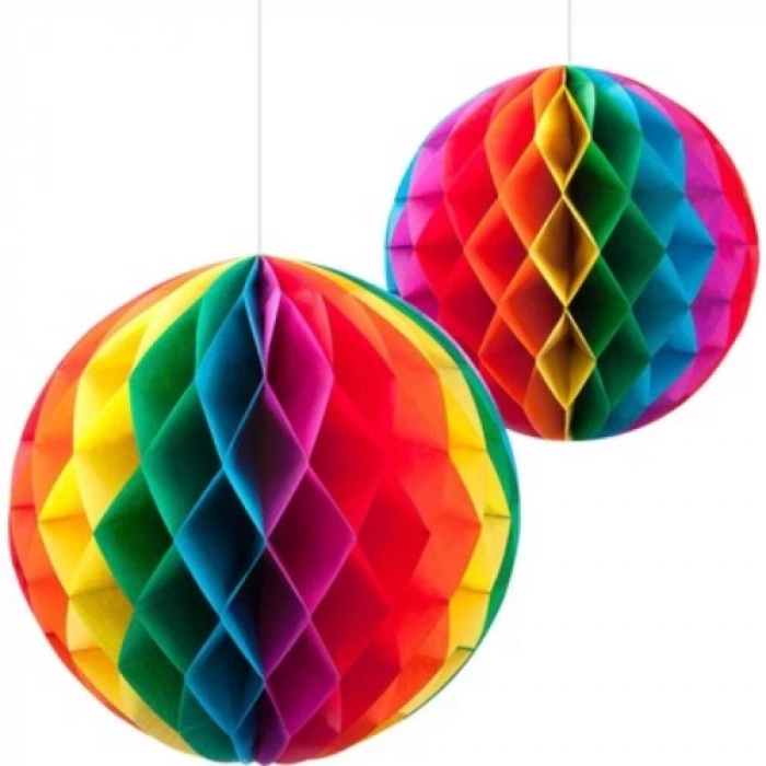 MDB Rengarenk Kağıt Süs Fener 30 cm 1 adet