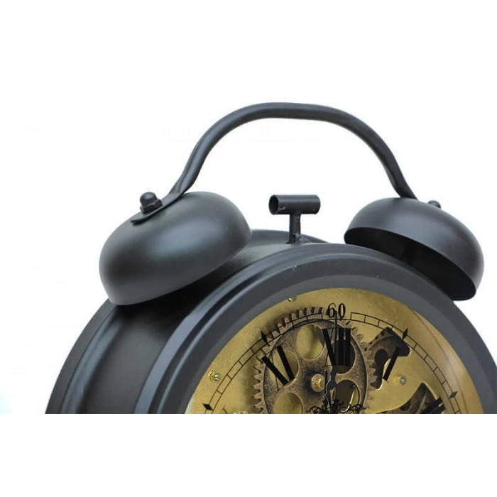 Retro Masaüstü Metal Çarklı Saat Roma Rakamlı Köstek Modeli