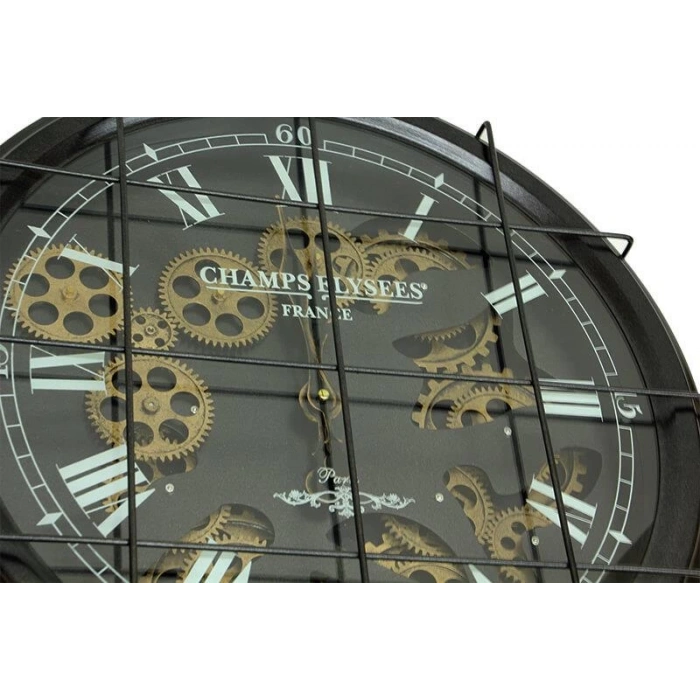 Saat Çarklı Izgaralı Duvar Saati Dekoratif Ev Ofis Hediyelik