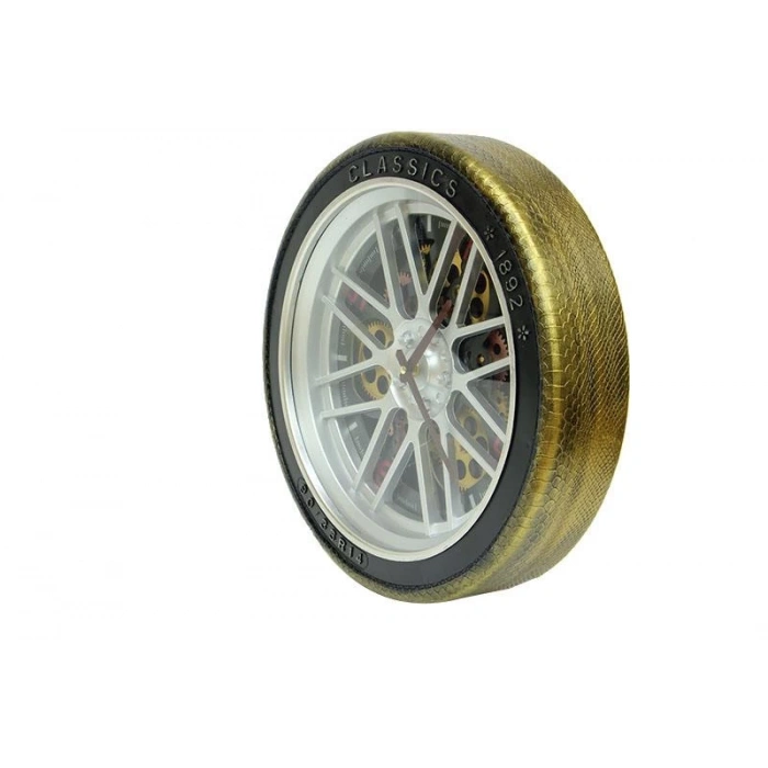 Saat Çarklı Jant Modeli Duvar Saati Dekoratif Ev Ofis Hediyelik