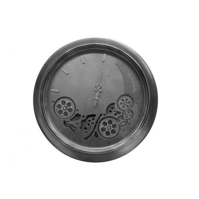 Saat Çarklı Yuvarlak Duvar Saati Dekoratif Hediyelik