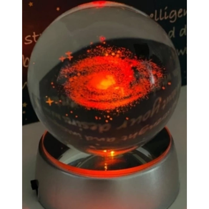 SAMANYOLU Plastik altlıklı Işıklı Cam Küre 6cm