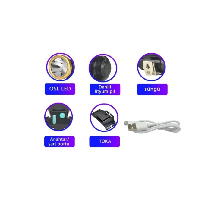 Şarjlı Baret Lambası Osl Led