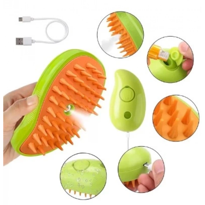 Şarjlı Soğuk Buharlı Kedi Köpek Fırçası Tarağı