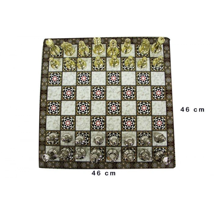 Satranç Taşı Zamak Kutulu Satranç Takımı Seti Hediyelik