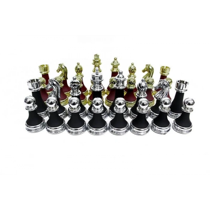 Satranç Taşı Zamak Polyester Bordo Siyah