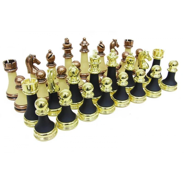 Satranç Taşı Zamak Polyester Krem Siyah