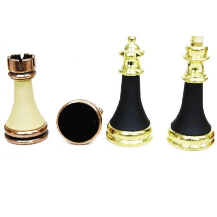 Satranç Taşı Zamak Polyester Krem Siyah