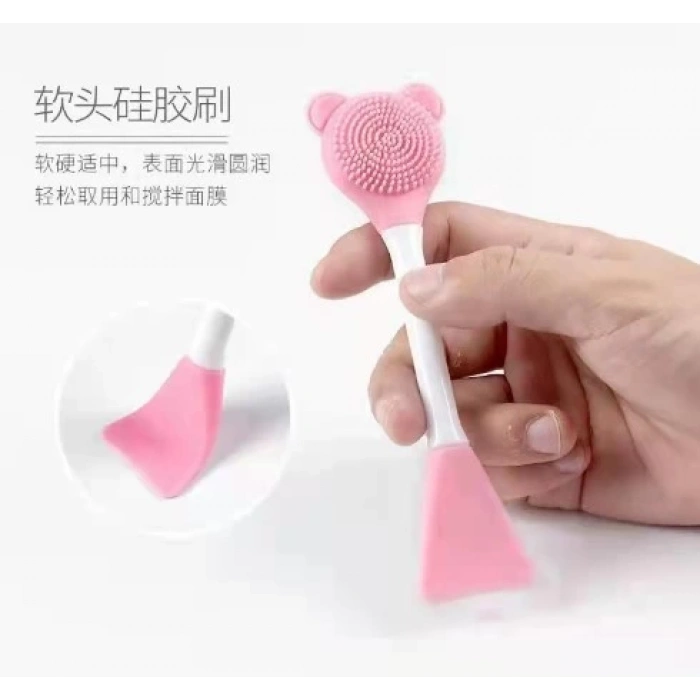 MDB Silikon Yüz Temizleme Fırçası ve Maske Uygulama Spatulası