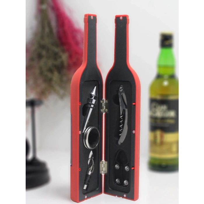 MDB Şişe Tirbuşon Seti Büyük Boy Kırmızı