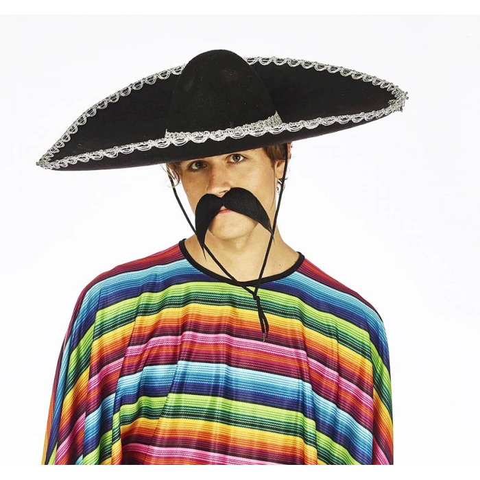 MDB Sombrero Meksika Şapkası Gümüş Şeritli Yetişkin Boy