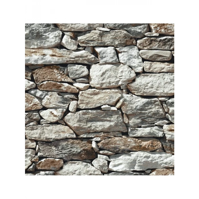 Taş Duvar Desenli Kendinden Yapışkanlı 3D Duvar Raf Kapı Kaplama Kağıdı 3 Metre 60 Cm