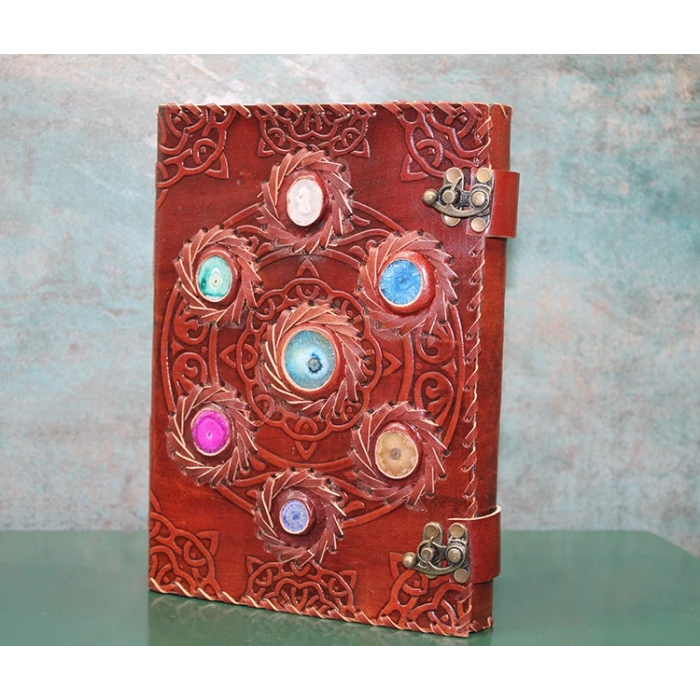 MDB Taşlı Deri Defter Model 12