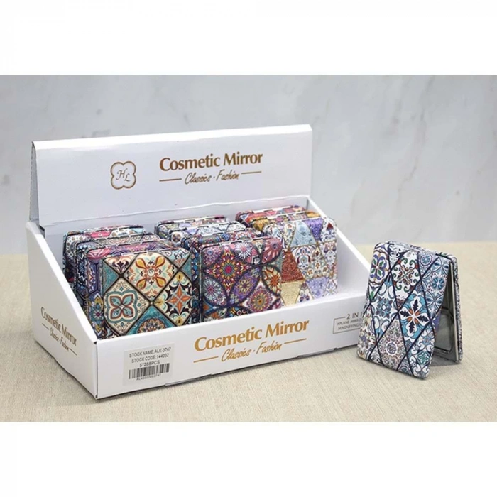 Taşlı El Aynası Dikdörtgen Kalın