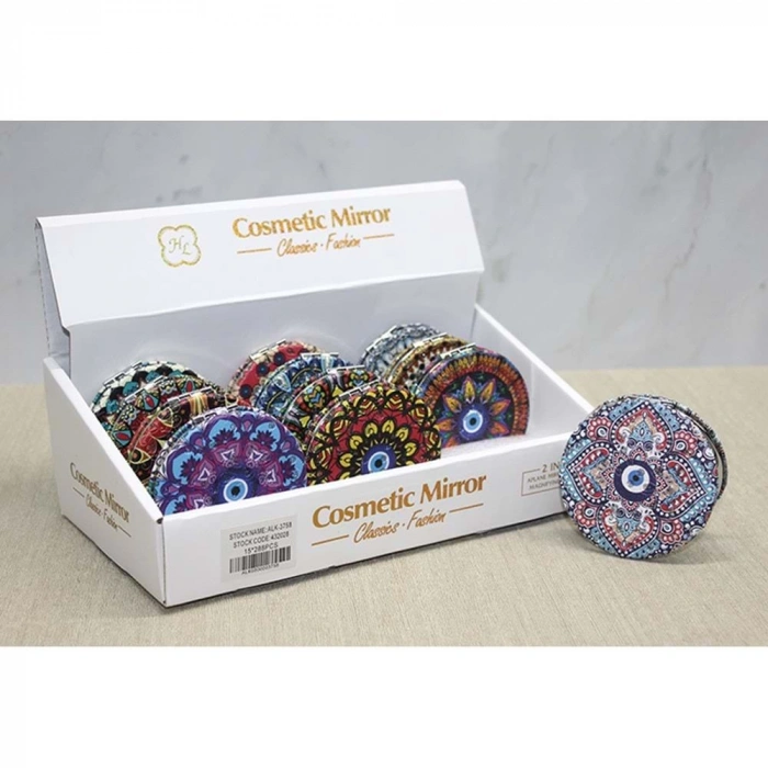 Taşlı El Aynası Yuvarlak İnce