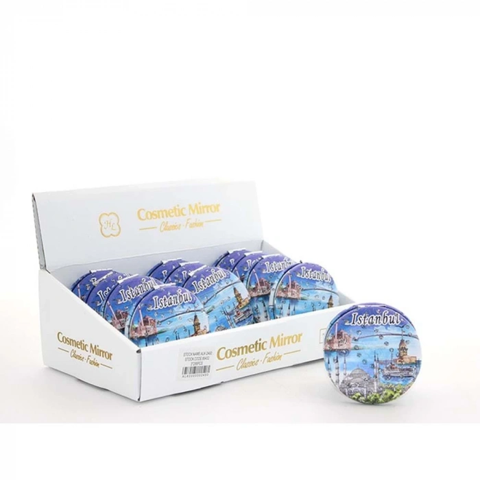 Taşlı İstanbul Tasarımı El Aynası Kalın