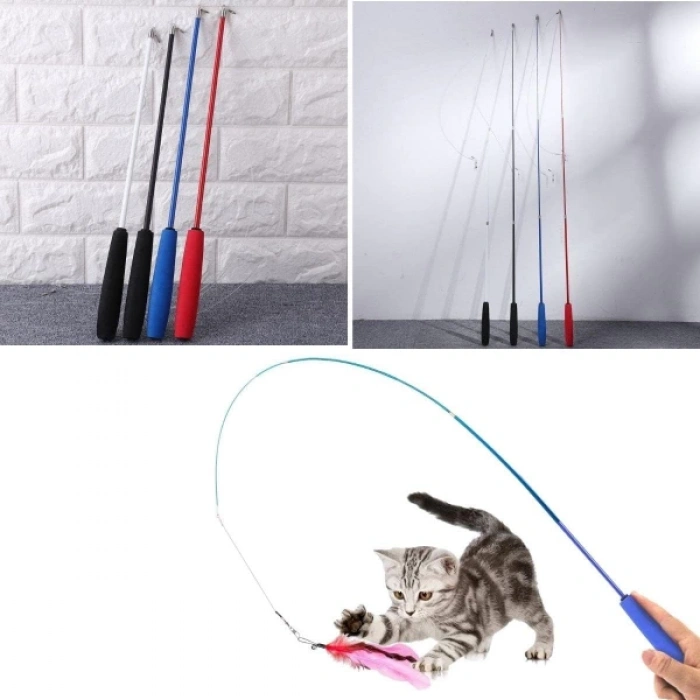 MDB Teleskopik Zilli Ve Tüylü Kedi Oyuncağı