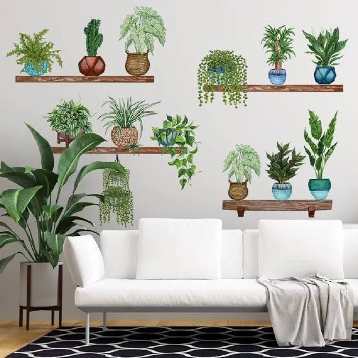 MDB Tropikal Bitkiler Duvar Stickerı Model B