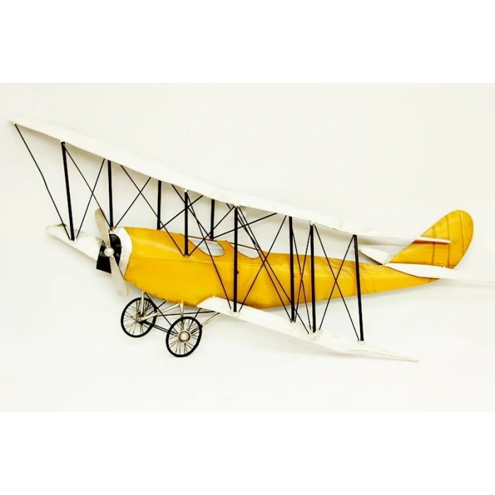 Uçak Pano Sarı Vintage Dekoratif Ev Ofis Hediyelik