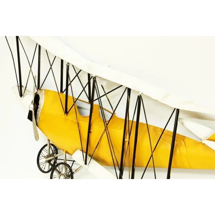 Uçak Pano Sarı Vintage Dekoratif Ev Ofis Hediyelik