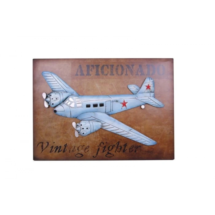 Uçak Tablo Pano Vintage Dekoratif Ev Ofis Hediyelik