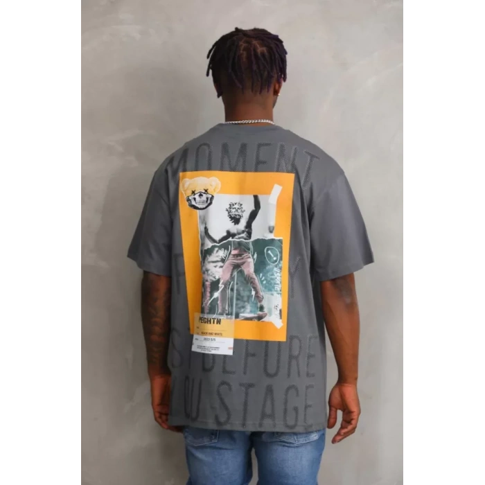 MDB Unisex Baskılı Oversize Thirt  Füme