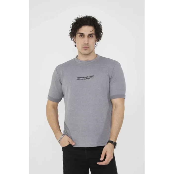 MDB Unisex Bisiklet Yaka lim Fit Thirt Gri