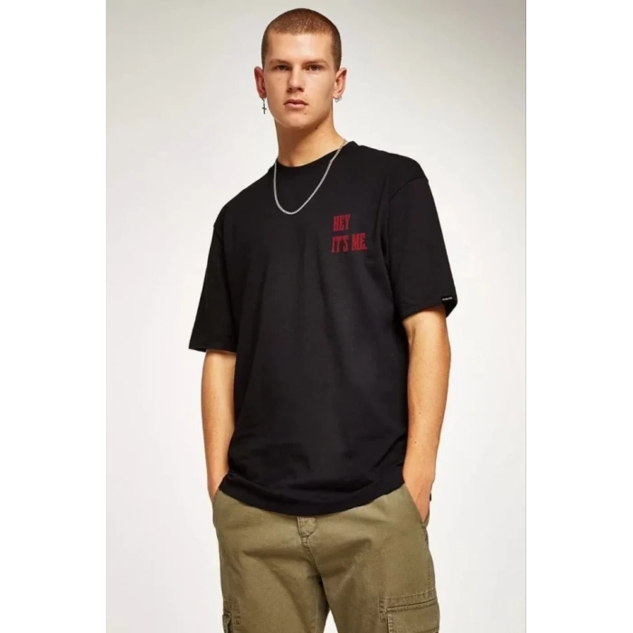 MDB Unisex Bisiklet Yaka Oversize Baskılı Thirt  iyah