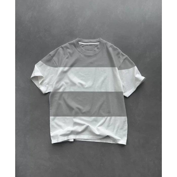 MDB Unisex Bisiklet Yaka Parçalı Thirt  Gri