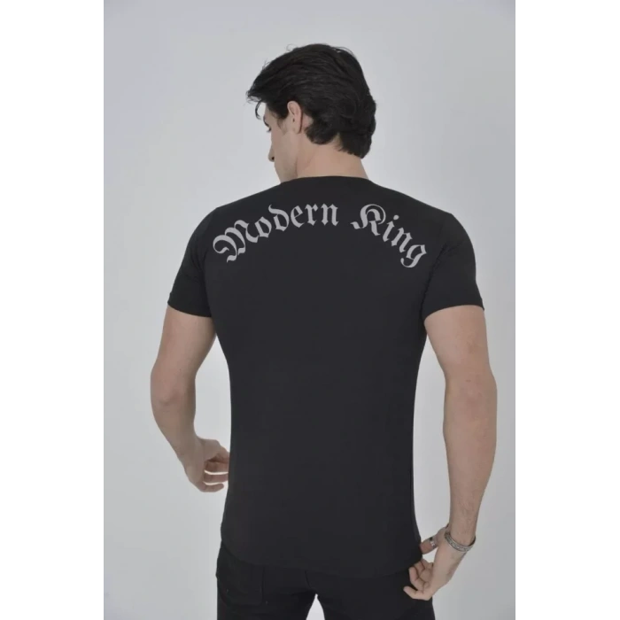 MDB Unisex Göğüs File Aksesuarlı Tshirt  iyah