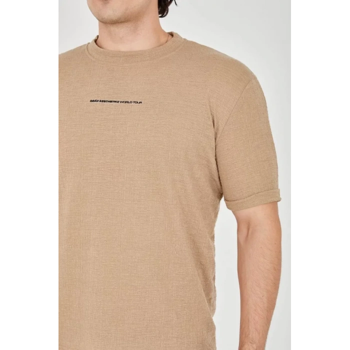 MDB Unisex Jakar Kumaş lim Fit Thirt  Kahverengi