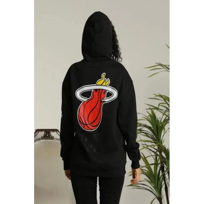 MDB Unisex Kapşonlu Baskılı weetshirt  iyah