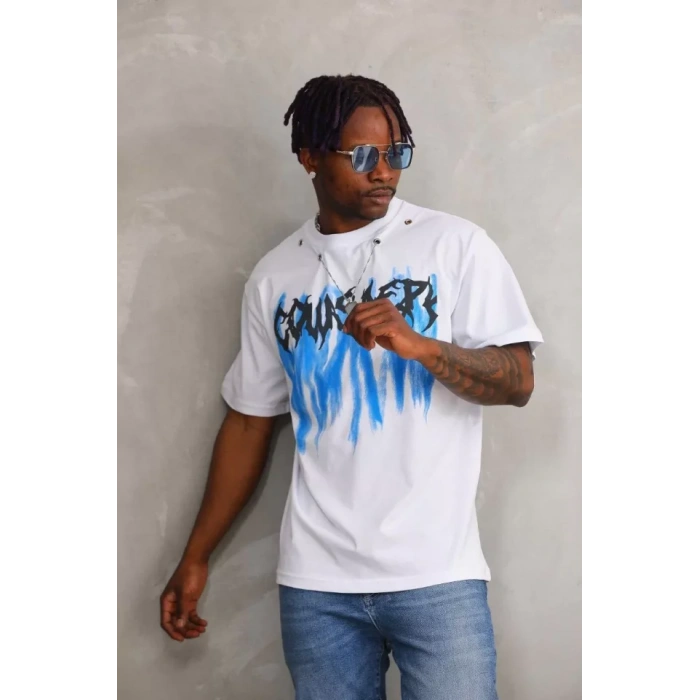 MDB Unisex Oversize Kolye Dahil Thirt  Beyaz