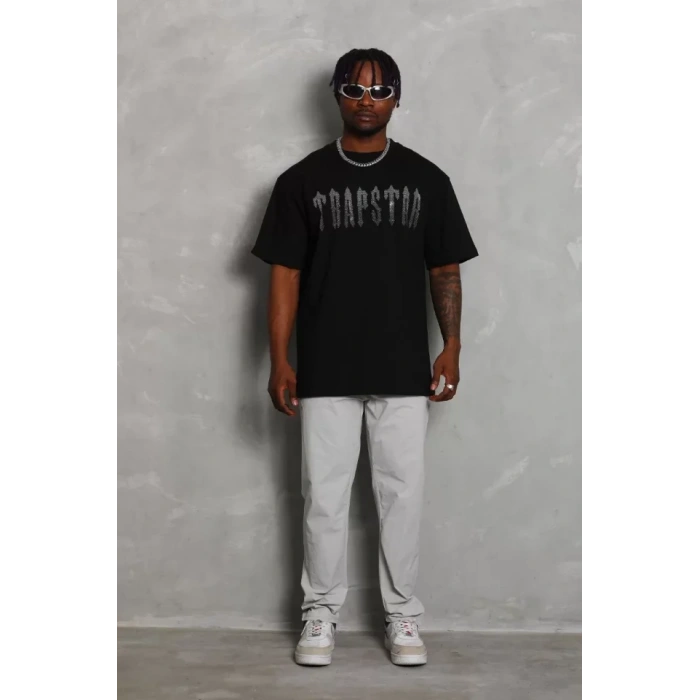 MDB Unisex Oversize Taşlı Bisiklet Yaka Thirt  iyah