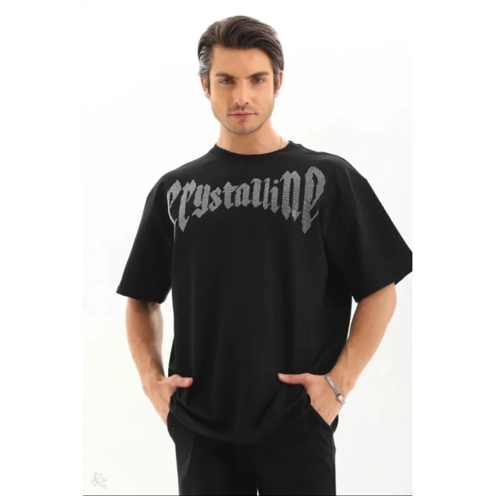 MDB Unisex Oversize Taşlı Thirt  iyah