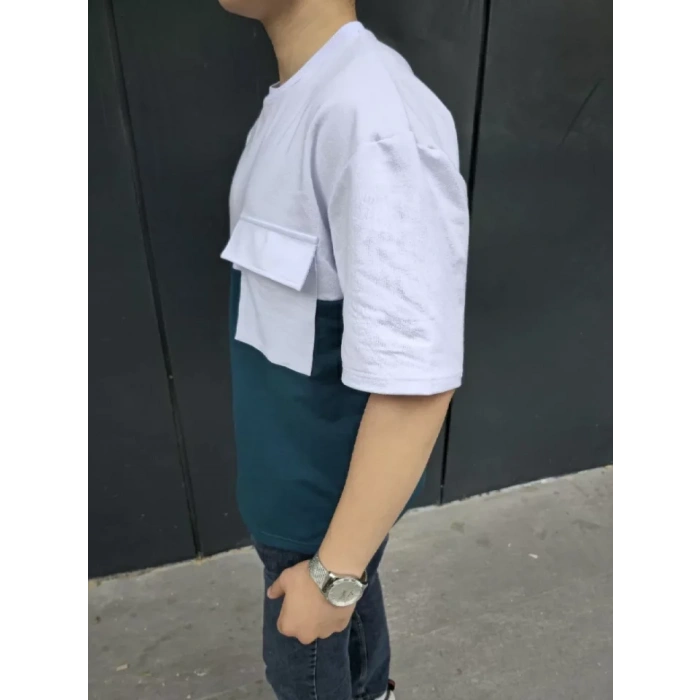 MDB Unisex Torba Cep Detaylı Parçalı Thirt  acivert