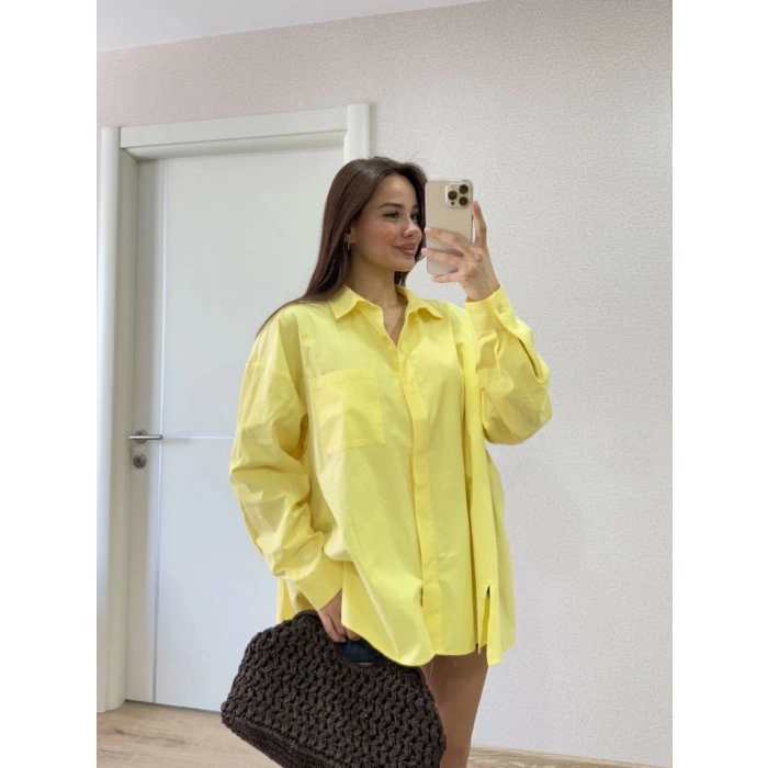 MDB Yakalı Yandan Yırtmaçlı Gömlek  arı