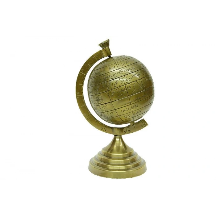 Yerküre Dünya Antik Bronz Dekoratif Hediyelik