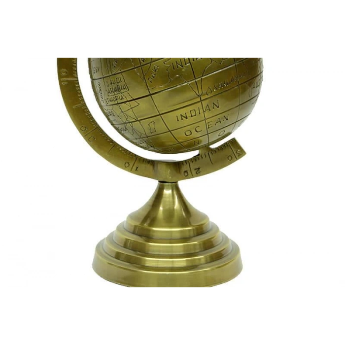Yerküre Dünya Antik Bronz Dekoratif Hediyelik