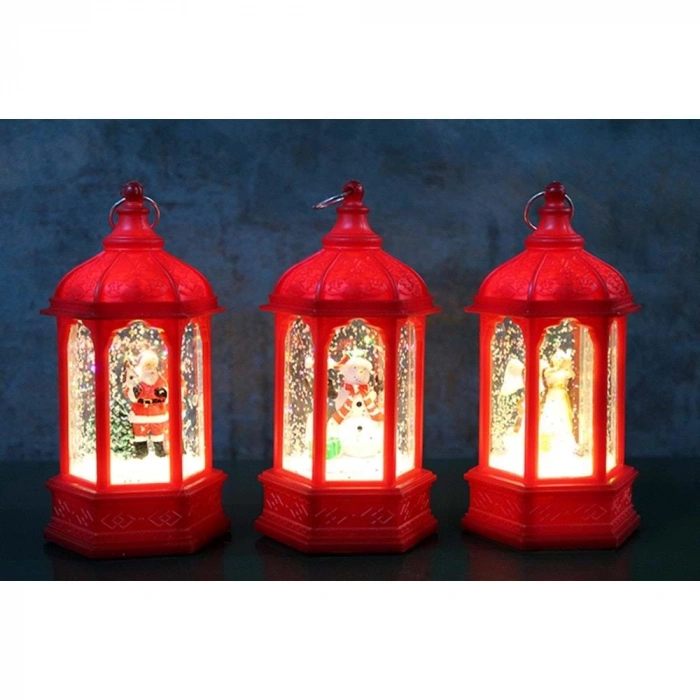 Yılbaşı Temalı Işıklı Kar Küresi