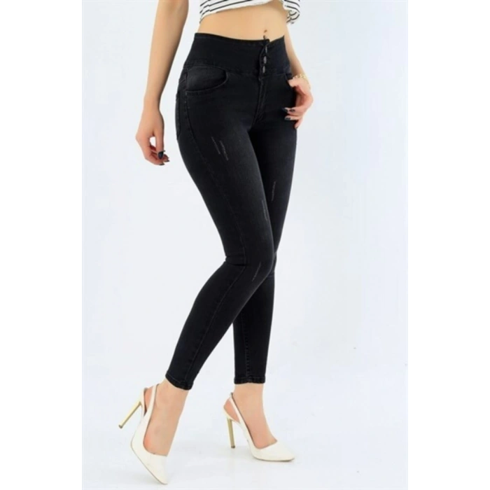 MDB Yüksek Bel Likralı Jean Pantolon 90 Cm