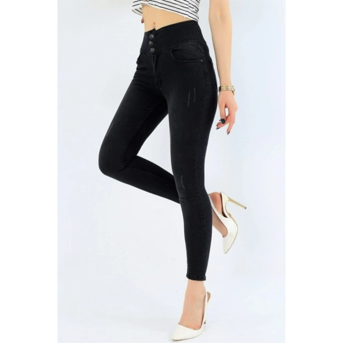 MDB Yüksek Bel Likralı Jean Pantolon 90 Cm