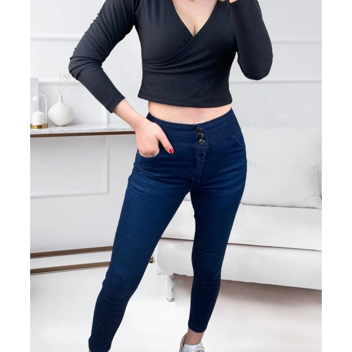 MDB Yüksek Bel Likralı Jean Pantolon 90 Cm