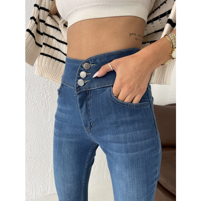 MDB Yüksek Bel ikralı Jean Pantolon 90 Cm