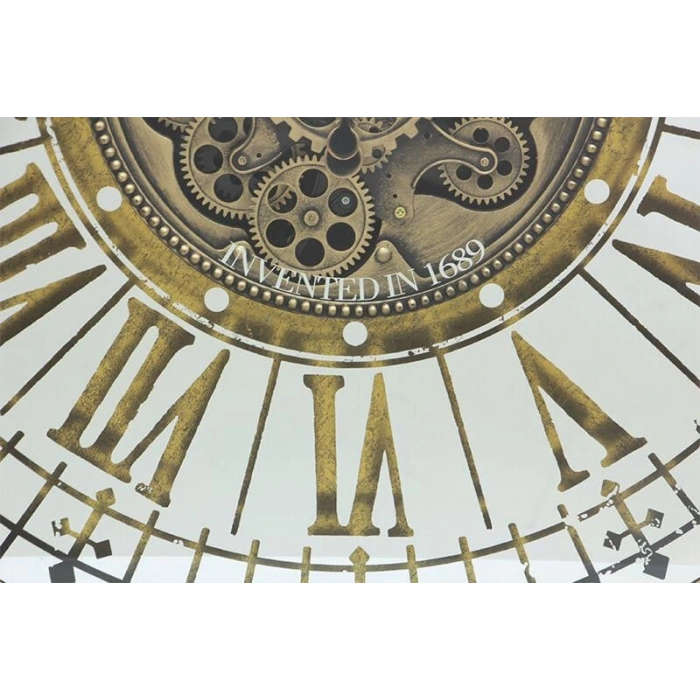 Yuvarlak Roma Rakamlı Goldoksit Çarklı Metal Duvar Saati