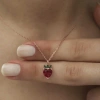 ​925 Ayar Gümüş Rose Çilek Figür Meyve Kolye
