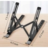 7 Kademeli Ayarlı Katlanabilir Laptop Tablet Standı Siyah