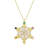 925 Ayar Gümüş Gold Renkli Taşlı Kar Tanesi Kadın Gümüş Kolye