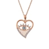 925 Ayar Gümüş Rose Kalp Göz Kadın Kolye